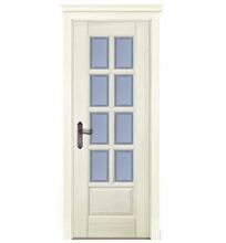 ДО Лондон (сатинат светлый с фацетом), (прозрачное с фацетом) Слоновая кость, Белый,Вайт массив дуба #1