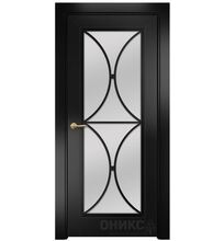 ДО Шанель 1 Остекленное Сатинат белый, Без обработки Эмаль черная по  МДФ