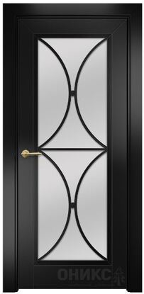 ДО Шанель 1 Остекленное Сатинат белый, Без обработки Эмаль черная по  МДФ