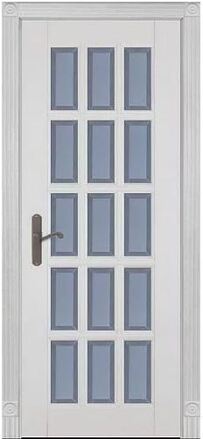 ДО (мателюкс светлый с фацетом) Лондон 2 Белая эмаль массив ольхи #1