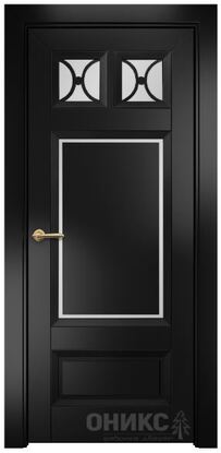 ДО Шанель 2 Остекленное Сатинат белый, Без обработки Эмаль черная по МДФ #1